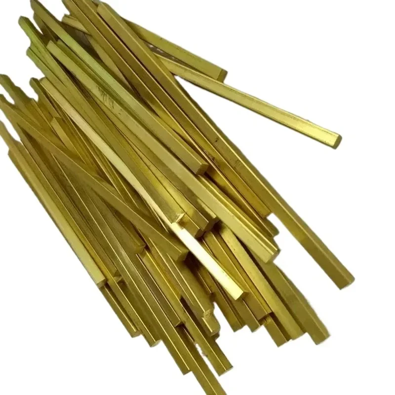 Length 500mm Brass Cube Block Brass Square Stick Solid Rod Small Quartet Brassiness Bar 3/4/5/6/7/8/9/10/11/12/13/14/15/16/19mm