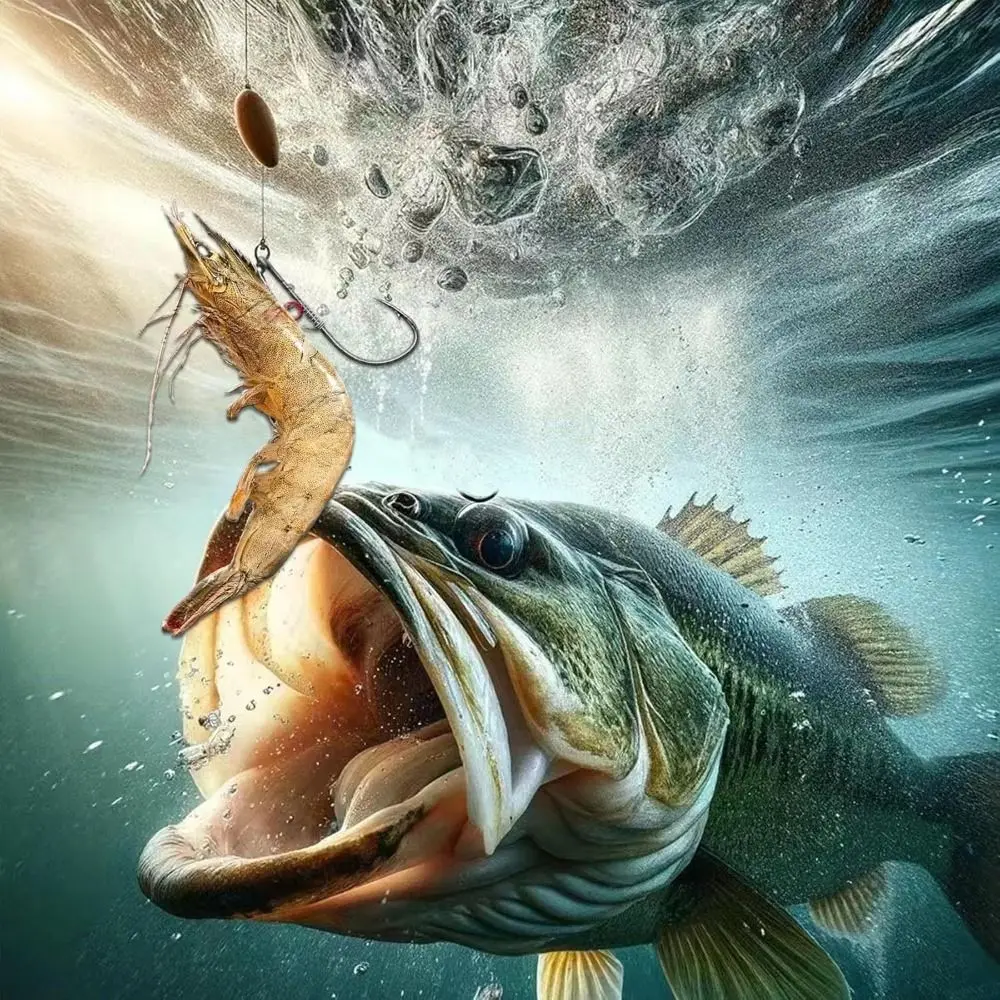 10pcs Pickerel Live กุ้งเหยื่อตะขอเหล็กคาร์บอนสูง Wacky Weedless Worm High-คาร์บอนเหล็ก Fishhook กว้าง Gap ตกปลาเบส