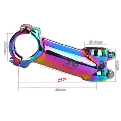 Road Bike Colorful Stem 31.8MM*60 70 80 90mm Ultra-light Aluminum Alloy Riding Accessories 17° Mountain Bike Stem