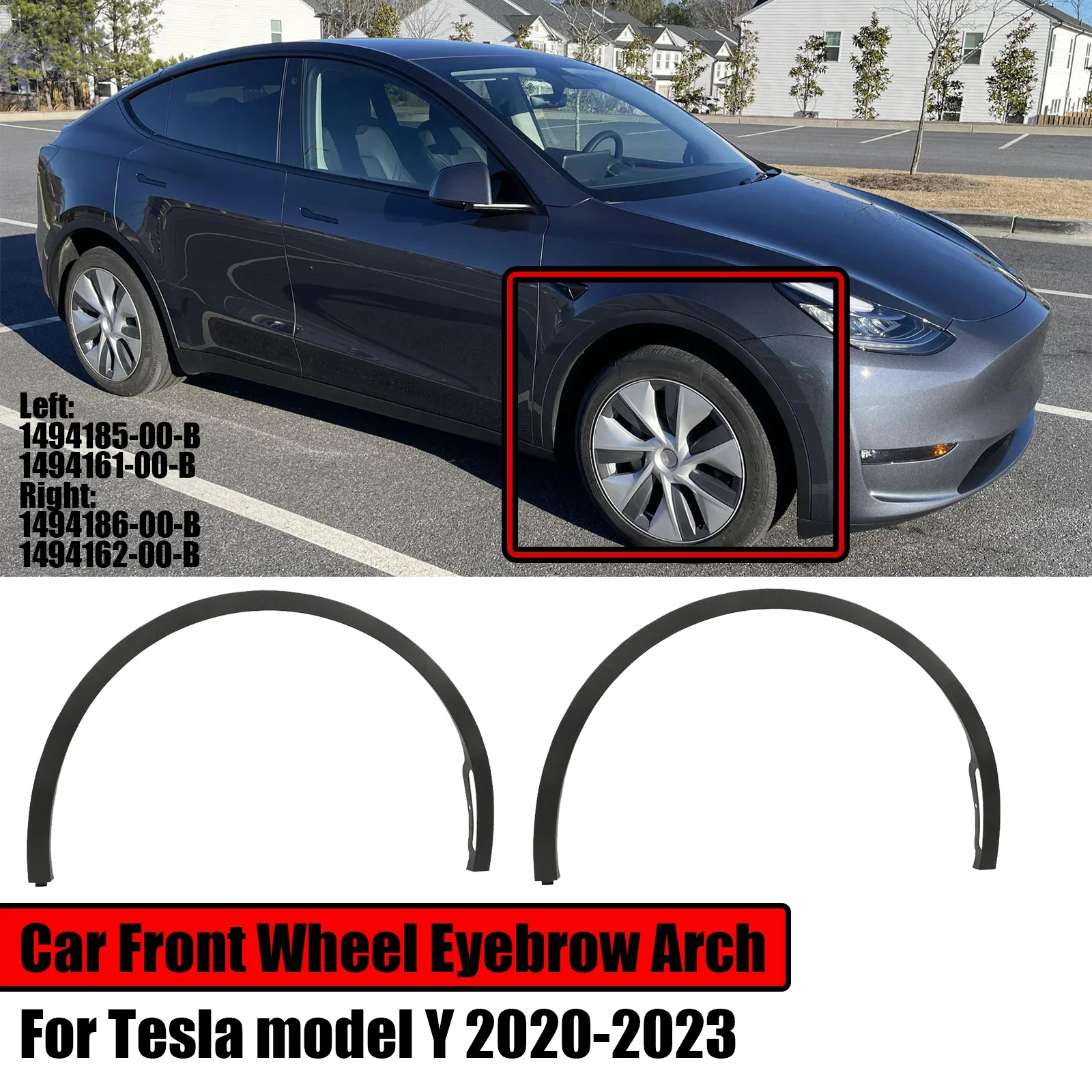 

Car Front Wheel Molding For 2020-2023 Tesla Model Y Fender Flare Eyebrow ABS 1494185-00-B 1494161-00-B 1494186-00-B 1494162-00-B