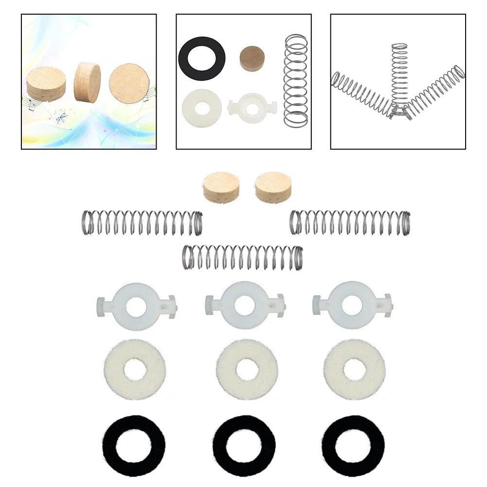 

14PCS 652D Set Trumpet Valves Spring Felt Washer Cork Pad Piston Trumpet Repair Kits Brasses Instrument Maintenance Parts