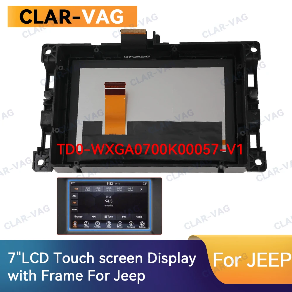 

TDO-WXGA0700K00033-V2 TDO-WXGA0700K00057-V1 7inch LCD Display And Touch Screen Panel For JEEP COMPASS 2017-2020