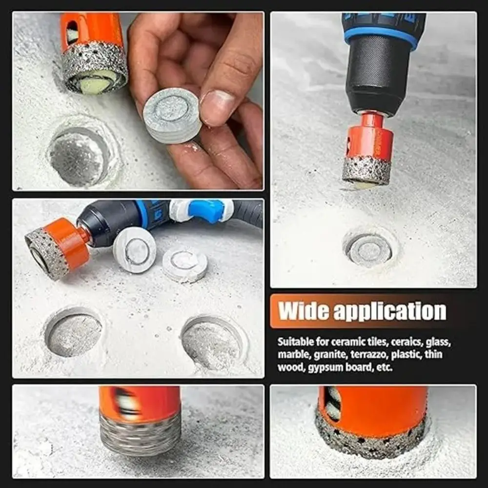 Professional Emery Drill Bits Tool 20-60mm Orange Hexagonal Shank Drill Bits With Spring Opener Drill