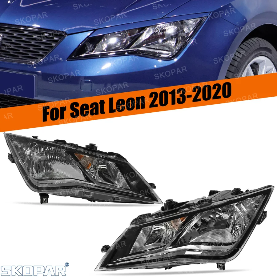 For Seat Leon 2013 2014 2015 2016 2017 2018 2019 2020 Car 5F1941005B 5F1941006B Front 8 Pin Halogen Headlamp Headlight Turn Lamp