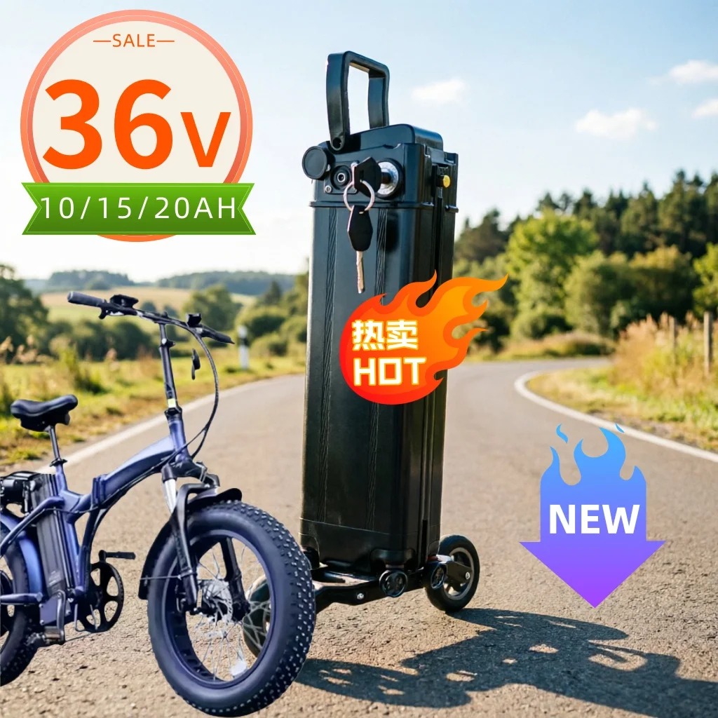 

2026 NEW High capacity 36V 10AH 15AH 20AH Lithium Silver Fish Batterie Akku for 350W 500W 750W 1000W Li-ion Battery Pack