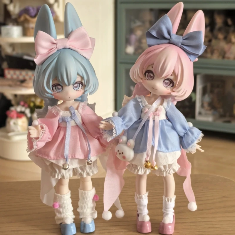 2025 genuíno não comestível boneca caixa cega pulando lua tempo coelho tesouro 12 pontos bjd figura de ação caixa mistério acho saco menina