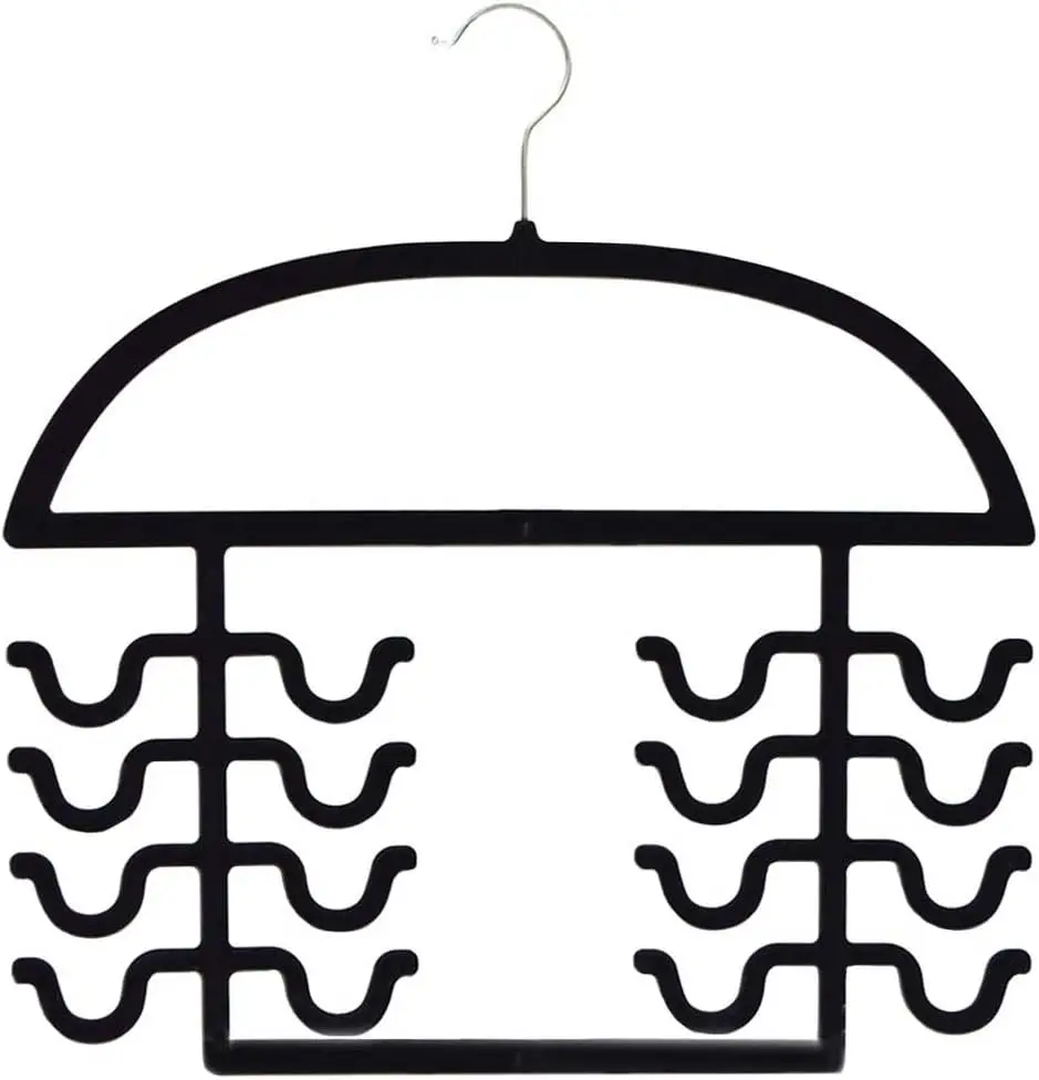 

Мягкие на ощупь вешалки-органайзеры для шкафа для топов, платьев, бюстгальтеров, ремней - Запатентовано в США, набор из 2 предметов