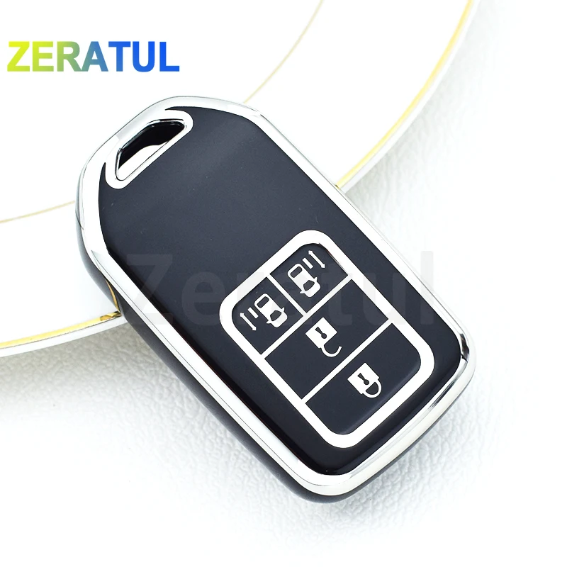 4 Buttons Auto Shell Fob Holder For Honda Stepwgn Elysion Civic Fit Accord Pilot CRV HR-V MPV EX Odyssey TPU Car Key Case Cover