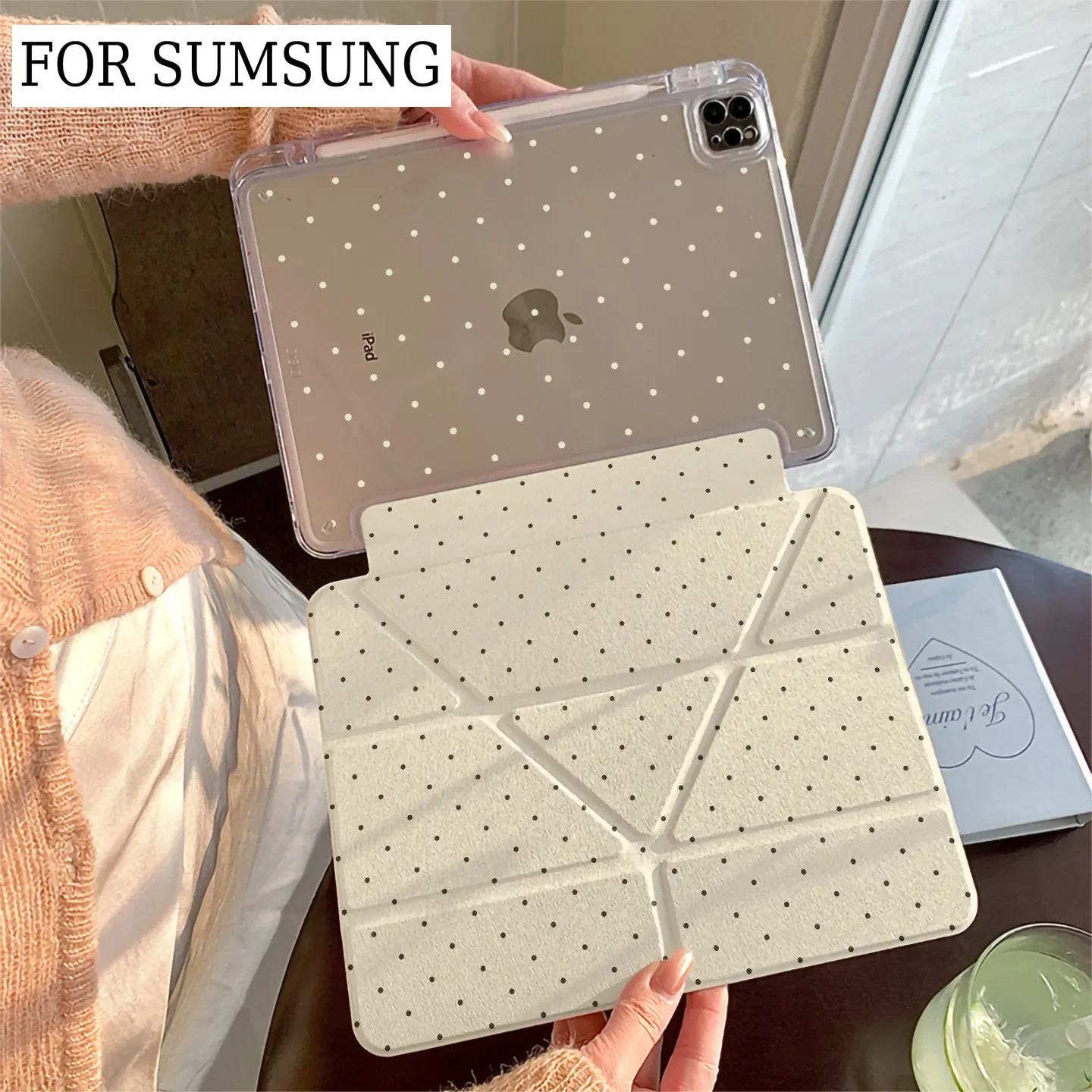 Tablet für Samsung Galaxy Tab A8/A9/A11+FE LITE PLUS/Galaxy Tab S6 Lite/S7/S8/S9/S10+ FE "Multicolored Cat Polaroids" 3+Y-Faltung