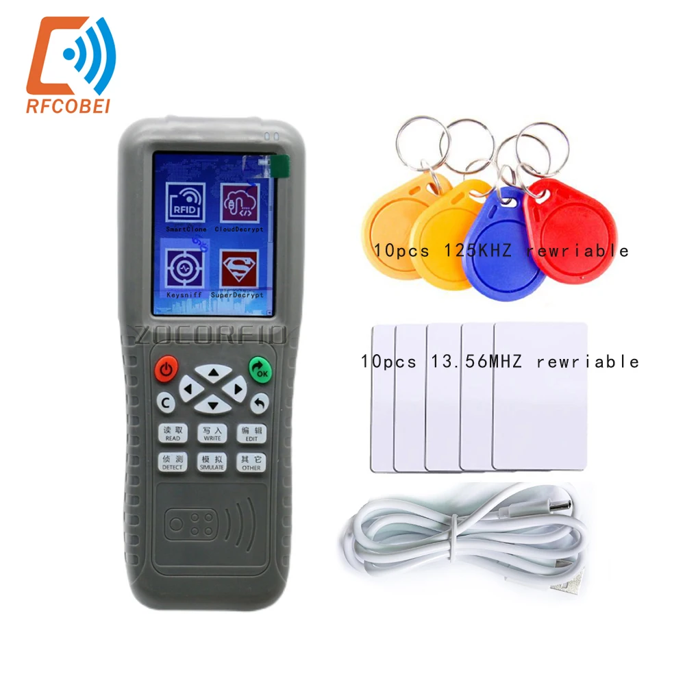 

X5E Handheld Frequency 125Khz-13.56MHZ Copier Duplicator Cloner RFID NFC IC Card Reader & Writer