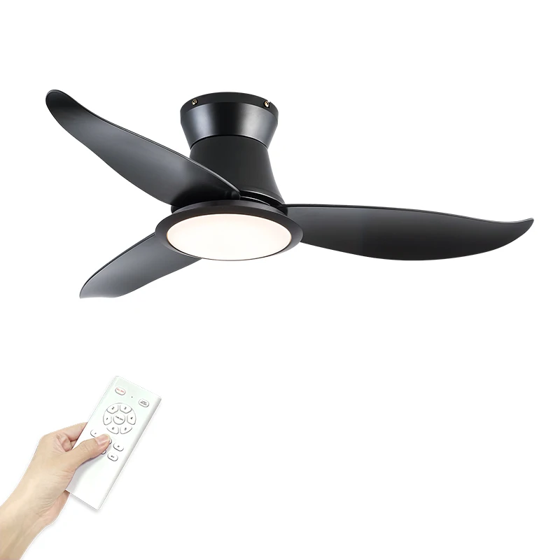 

Modern Flush Mount Ceiling Fans with Lights DC Motor Dual Color LED with Remote Control for Kitchen Bedroom Dining room 42/52in