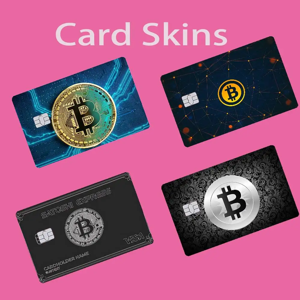 Virtual Currency B-Bitcoin Card Stickers Credit Card DIY Card Protector Stickers Waterproof Film Skin Cover