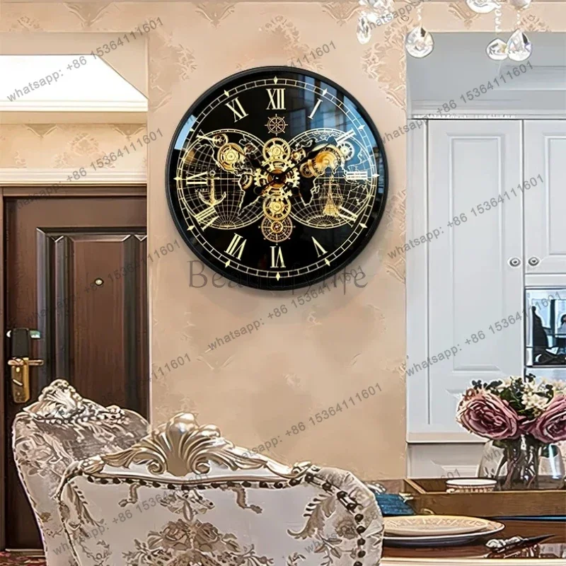 PG Luxury Digital Wall Watch Living Room Vintage Aesthetic Fashion Quartz Wall Clocks Bedrooms Design Wanduhr Room Decorations
