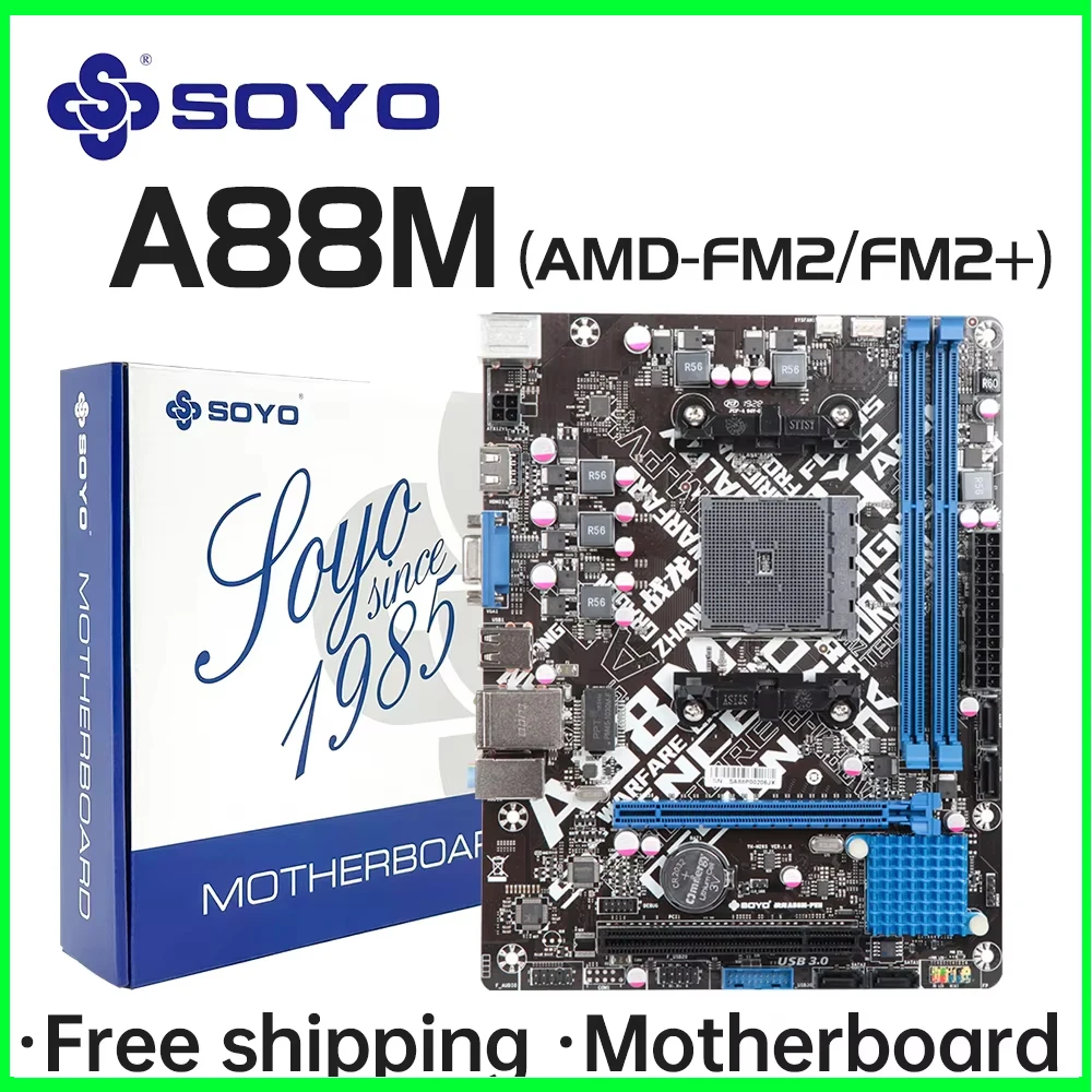 SOYO Mainboard A88M Computer components Game motherboard DDR3 SATA3 support AMD CPU FM2+/FM2 interface Processor