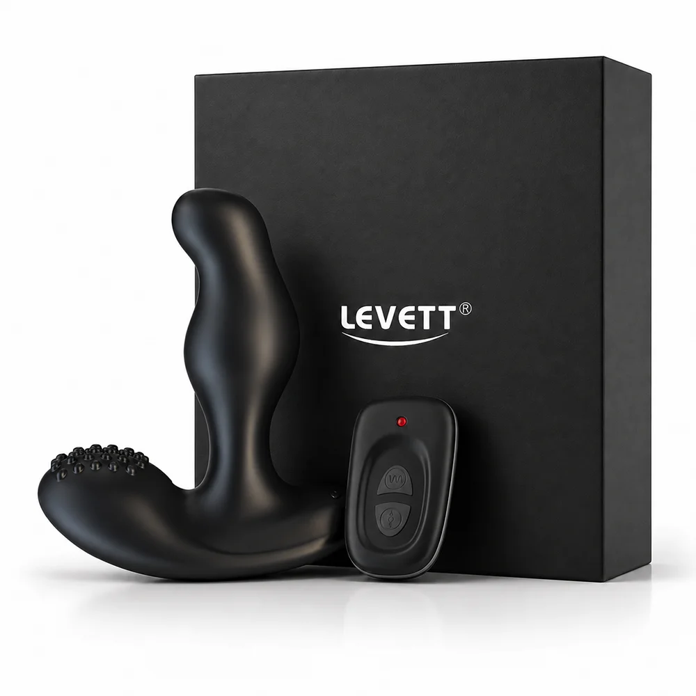 LEVETT Male 360 Rotating Prostate Massager 16 Vibration Modes Gay Perineal Stimulator Remote Control Anal Plug Sex Toys for Men