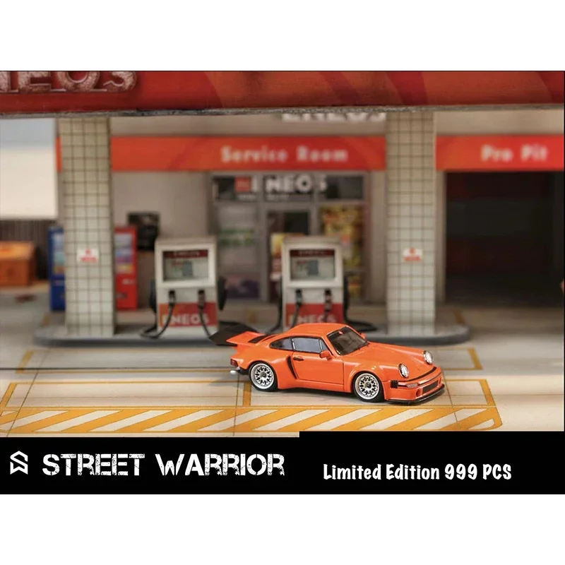 1:64 Orange Carrera RSR KS-R Diecast Diorama Car Model Collection Street Warrior