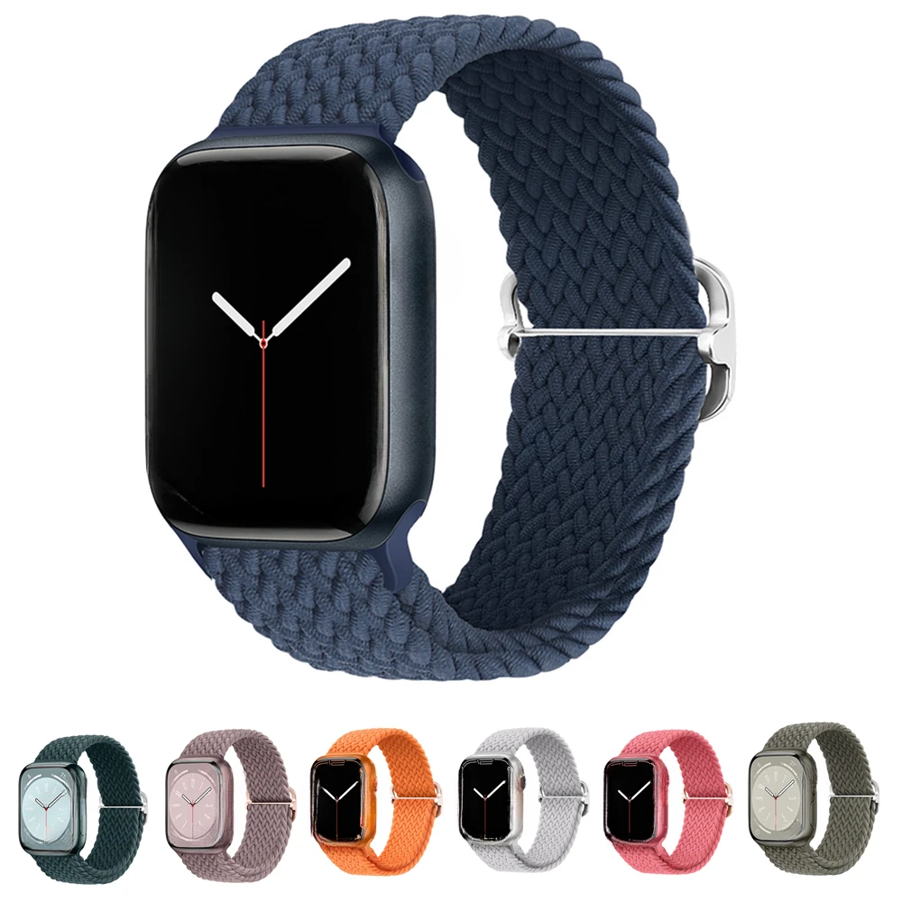 

Braided Solo Loop Watchband Strap for iWatch Series 9, 8, 7, 6, 5, SE Ultra, 38mm, 40mm, 41mm, 42mm, 44mm, 45mm, 49mm