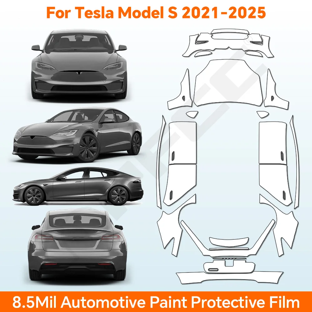 

PPF Tpu Car Paint Protection Film for Tesla Model S 2021-2026 Pre Cut Anti Scratch Resistant Clear Bra Ppf Decal Kit Sticker