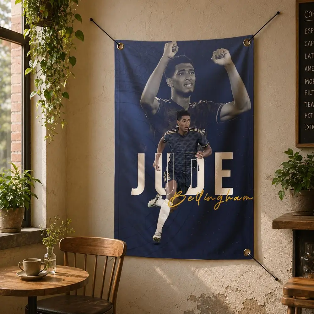 Football J-Jude Bellingham Flags Flag Banner Wall Hanging for Bedroom Dorm Room Home Bar Party Indoor Outdoor Wall Decor