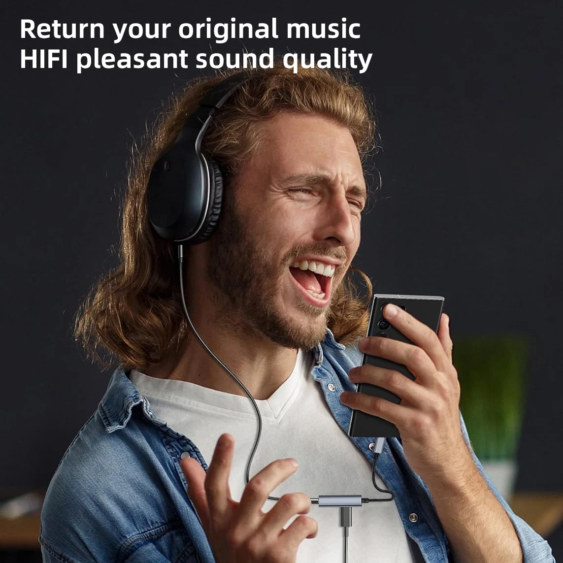 Auriculares 2 en 1 Tipo C a 3,5 yact, hi-res, Usb C hembra, USB C a Aux con Dongle de carga para iPhone 15 Pro Max, Galaxy 24 23