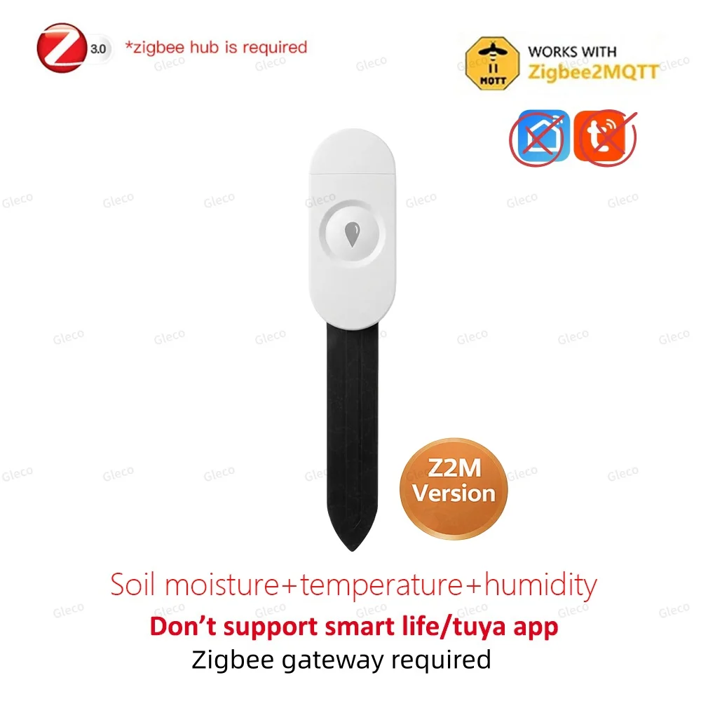 Zigbee Bodensensor, Feuchtigkeits- und Temperaturmessgerät, Fruchtbarkeits- und Lichttester für Tuya Smart Life Z2M Home Assistant Automation