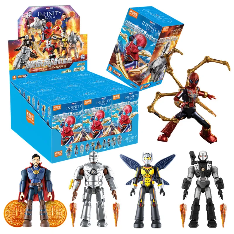 

1/9 шт. BLOKEES Marvel строительные блоки игрушки Железный человек MK1 MK2 военная машина Человек-Паук Муравей Человек фигурку наборы моделей для детей подарок