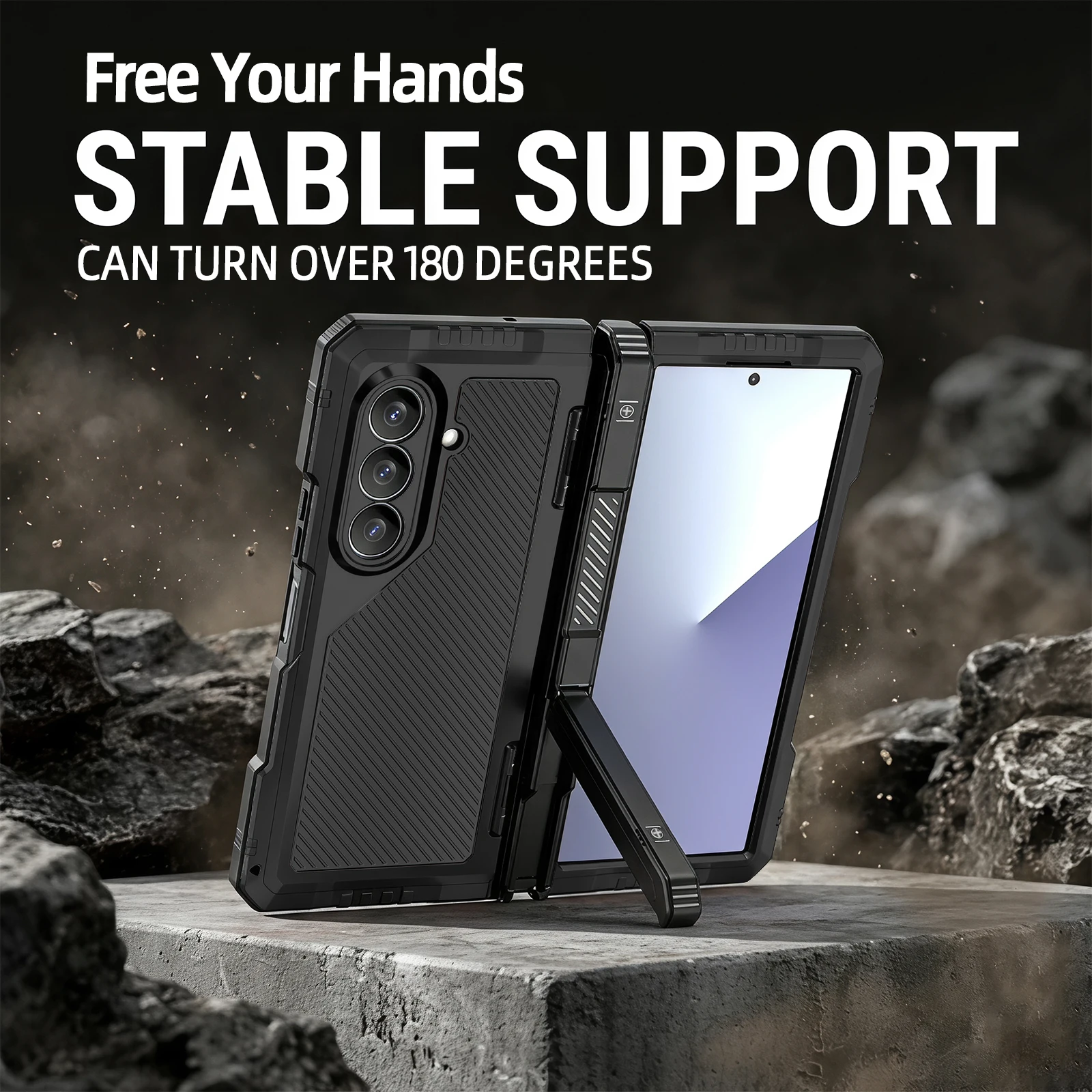 Shellbox für Samsung Galaxy Z Fold 8 Ultra Metall-Handyhülle mit Ständer, stoßfest und sturzsicher, langlebig.