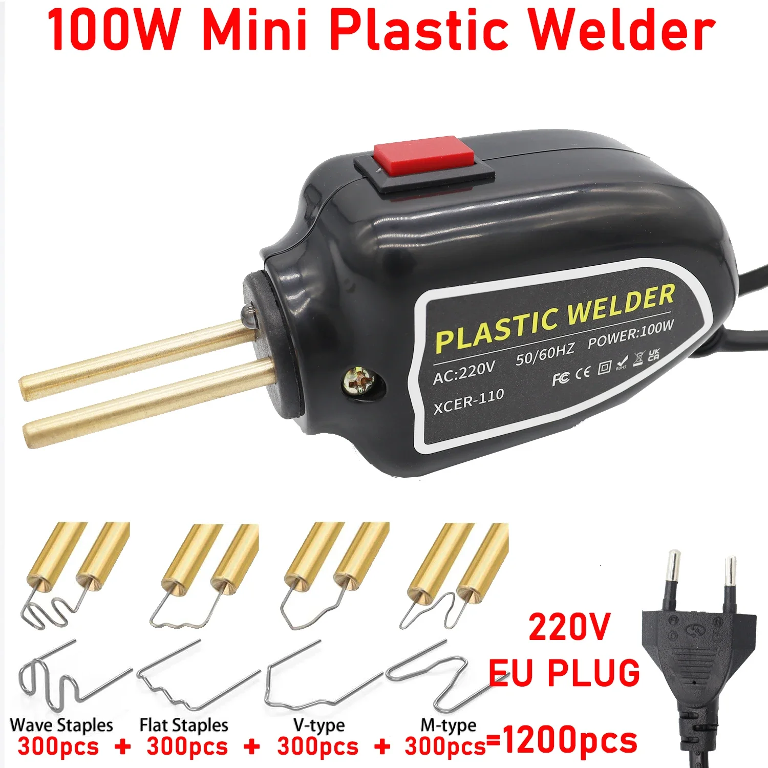 100W saldatore di plastica Mini pistola termica portatile cucitrice termica saldatore di plastica paraurti per auto Kit di strumenti di riparazione