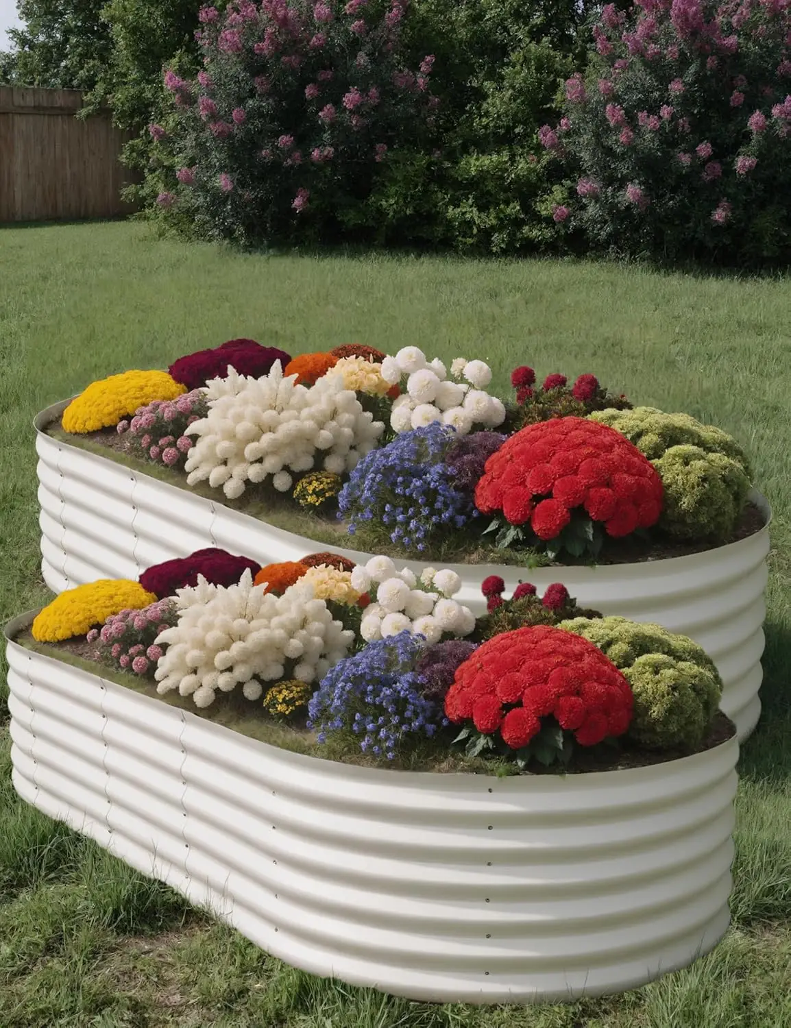 

2 шт. приподнятые садовые кровати для улицы 10x4x1,5 футов - коробка для цветов из оцинкованной стали для овощей, цветов, устойчивая к ржавчине садовая коробка, E