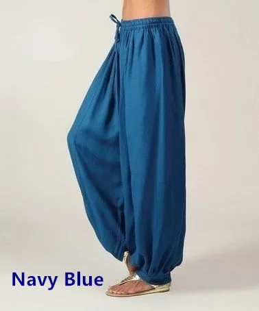 2024 Summer New Women's Solid Color Lantern Pants Loose Pleated Drawstring Casual Ankle Sports Pants Harlan Pants
