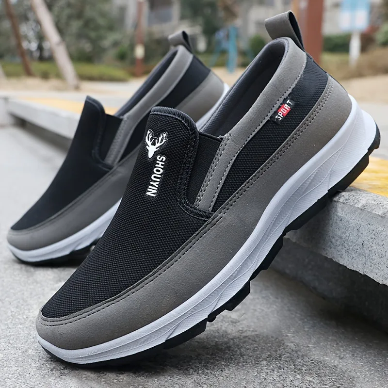 Zapatos Deportivos de Lona Transpirables para Hombre, Antideslizantes, Cómodos y Ligeros, con Punta Redonda y Tacón Bajo