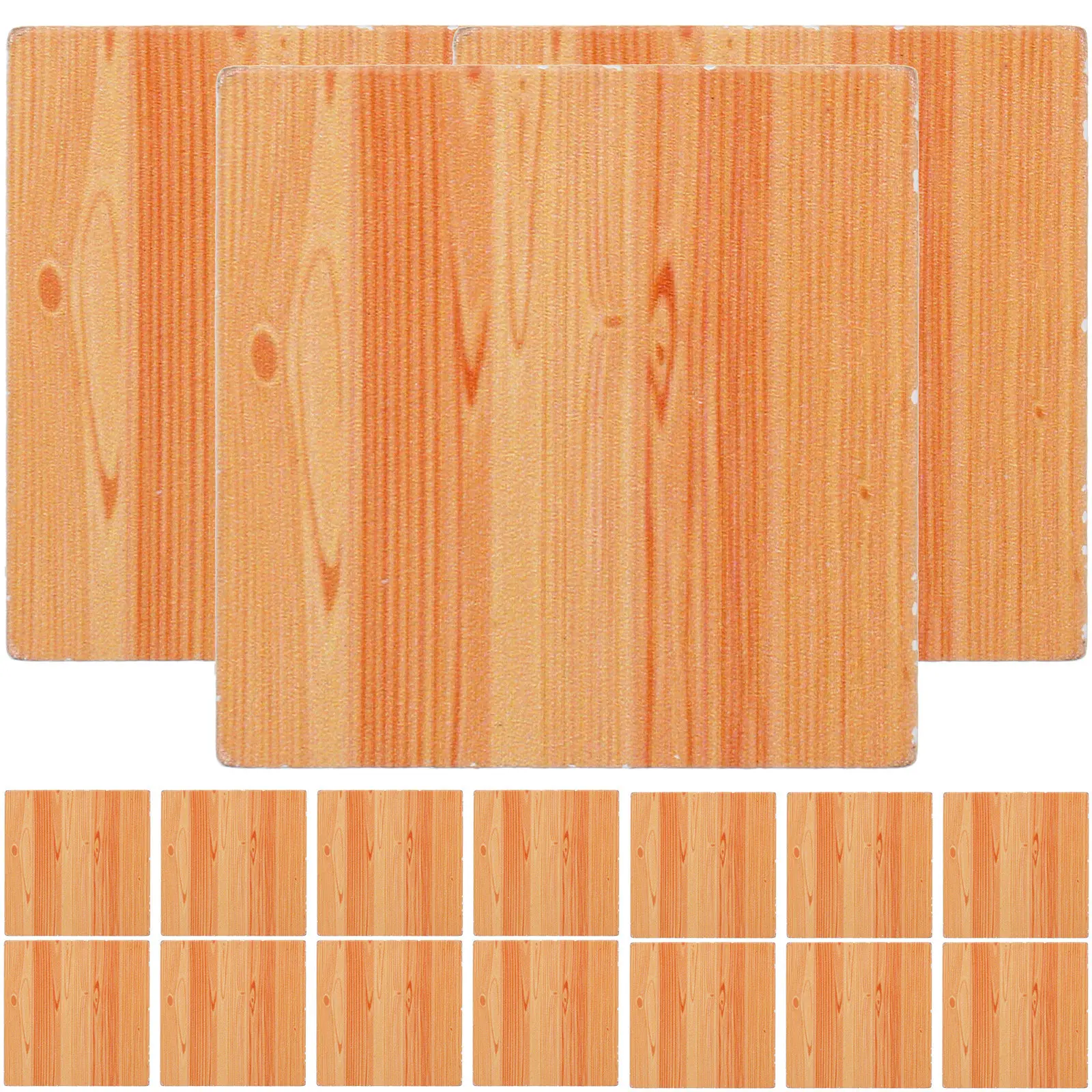 

18Pcs Wood Mini House Flooring Premium Natural Wooden Floorboards Creative Tiny Floor Sheets Decorative Mini House Accessories