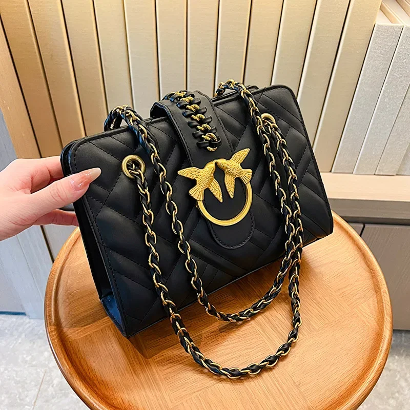 2025 New Retro - Style Double - Swallow Shoulder Bag for Women - Niche Fashion, Versatile for Commuting, Trendy Crossbody Design