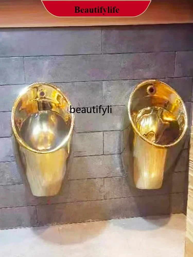 

FY5 Gold integrated smart flush sensor bucket bar men's silver urinal