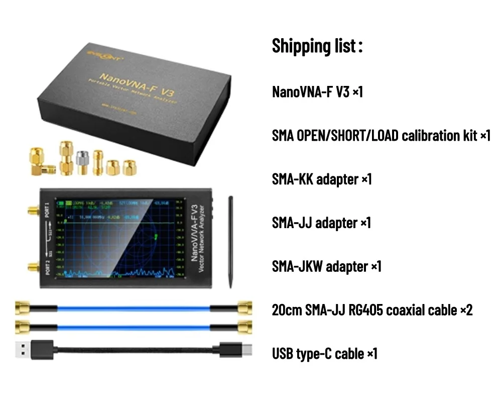 NanoVNA F V3 Handheld Portable Vector Network Analysis Instrument 6GHz Antenna Measurement RF Circuit Wireless Detection VNA