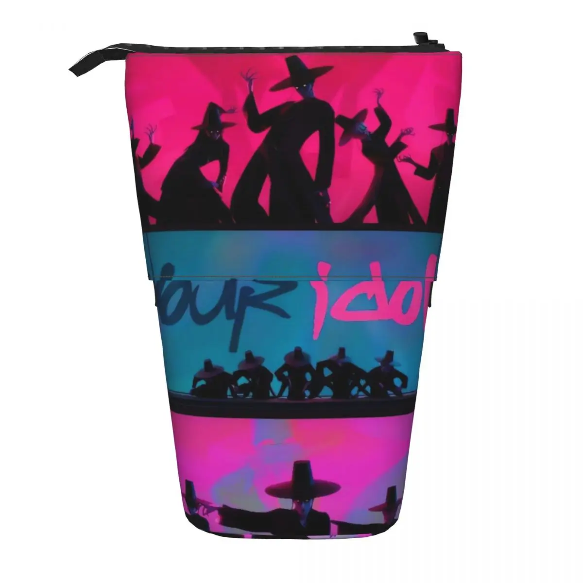 

Kpop Demon Hunters Vertical Retractable Pencil Case Pencil Bag Zipper Pencilcase Large Capacity Pencil Pouch