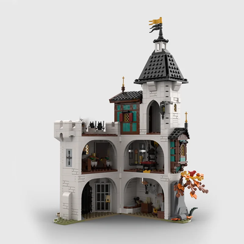 1213pcs MOC White Tower Castleed Model Building Blocks Toys Construction Christmas Gift Creative Education Brick Kids Birthday