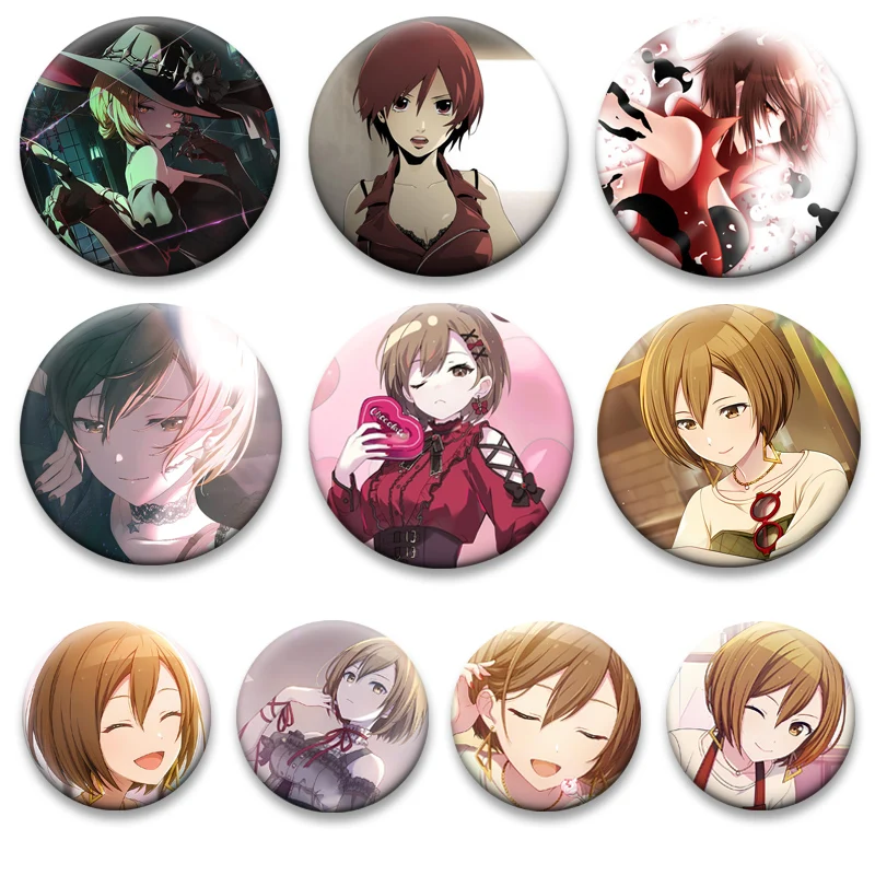 

PJSK MEIKO Project Tinplate Pins Round Cartoon Snap-in Brooches for Backpack Accessories Cute Anime Collection Badge Bag Decor