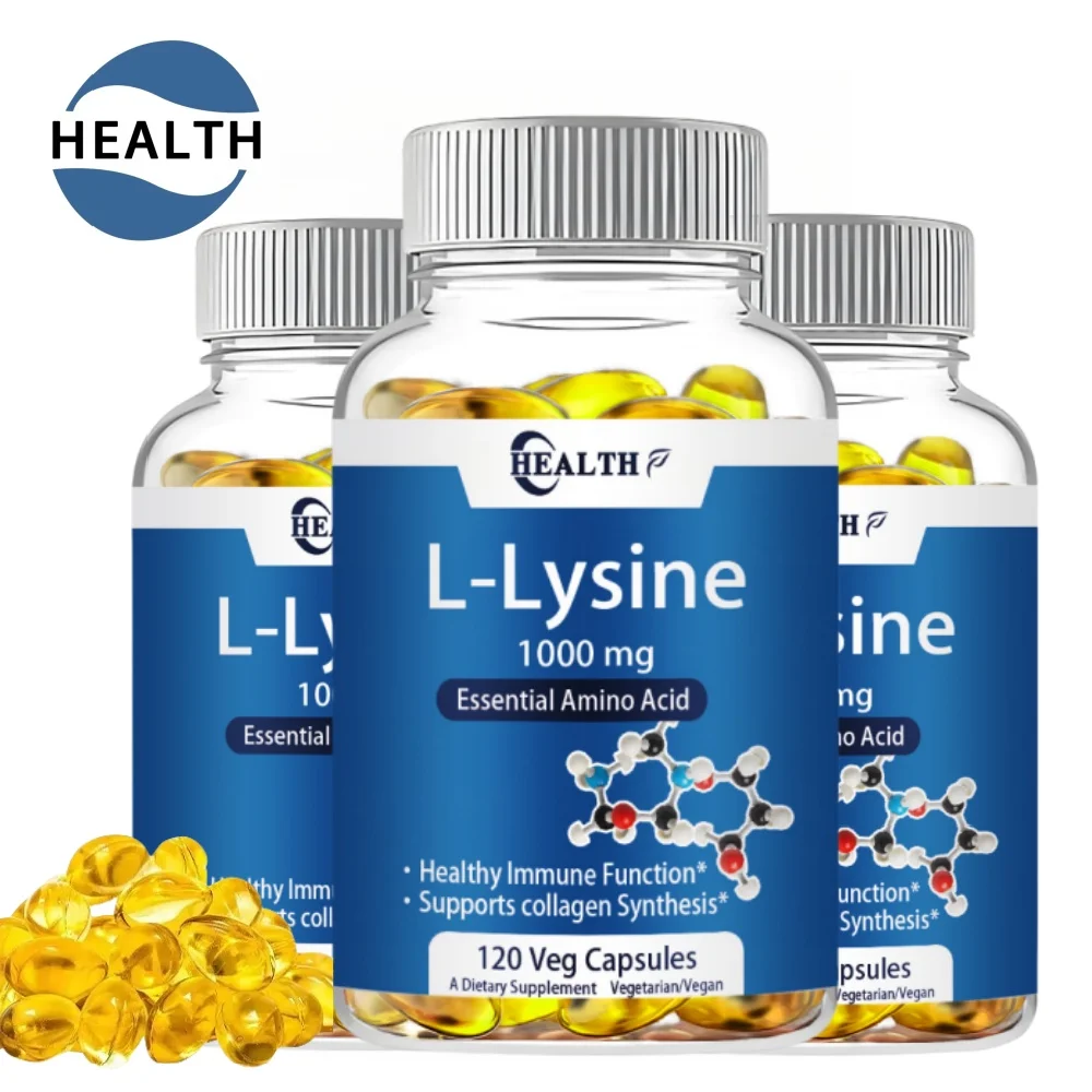 HEALTH L-lysine 1000mg, 120 Tablets - Enhances Absorption And Assimilation - Promotes Skin And Lip Integrity - Collagen Support