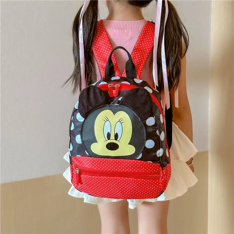 Disney Mickey Mouse cute childlike student schoolbag Minnie cartoon polka dots simple lightweight large capacity backpack