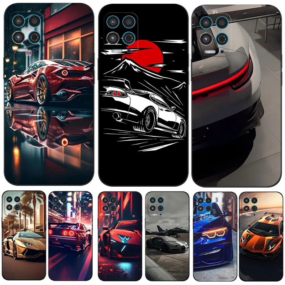 For Motorola Moto G100 5G Case Phone Back Cover Soft Silicone Black Tpu Case super cars race