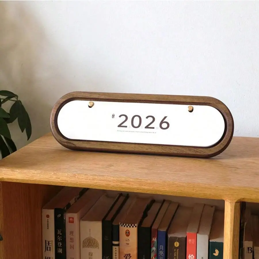 

Creative Wooden 2026 Calendar Year of The Horse Simplicity Desktop Calendar with Base Schedule Planner Home