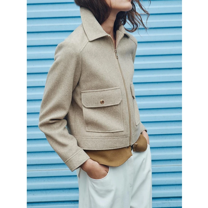 แจ็คเก็ตผู้หญิง ฤดูใบไม้ร่วง 2025 เสื้อโค้ทใหม่ สไตล์เก๋ อุ่น ฤดูหนาว เสื้อแจ็คเก็ตผู้หญิง แฟชั่นสตรีท วัยรุ่น สง่างาม แขนยาว เสื้อคลุม