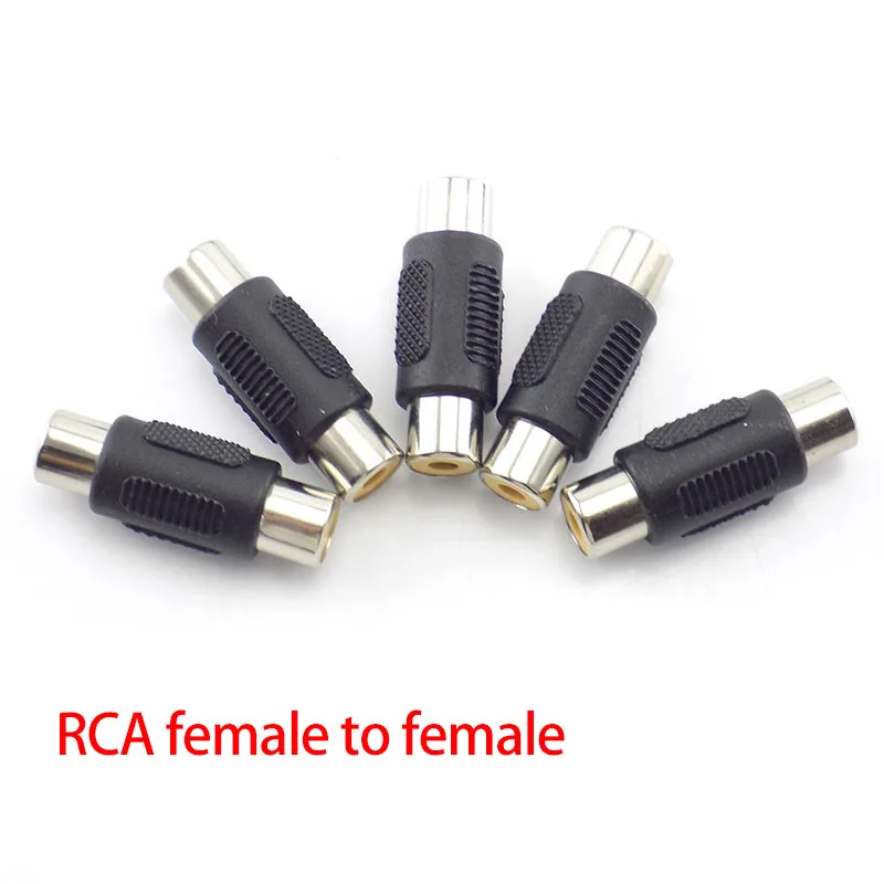 2/5/10pcs video Rca female to female CCTV Coupler AV cable  Connector Rca dual Male to male Audio Adapter Plug