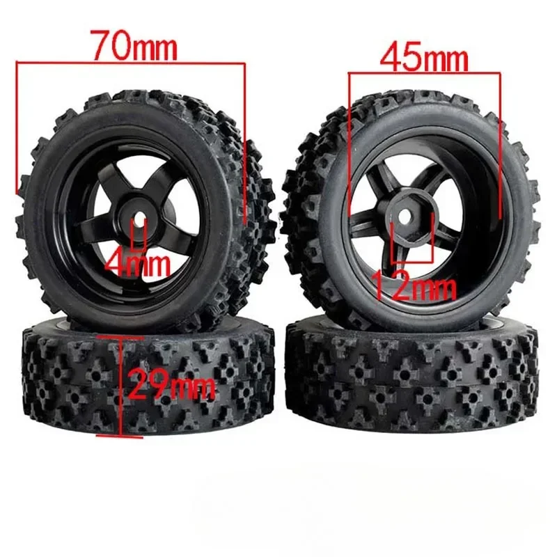 Wheel Rim Rubber Tires Tyres for Wltoys for HSP 1:10 1:12 1:14 1:16 RC Car Parts Model Accessories RC Car Wheel Rim and Tires