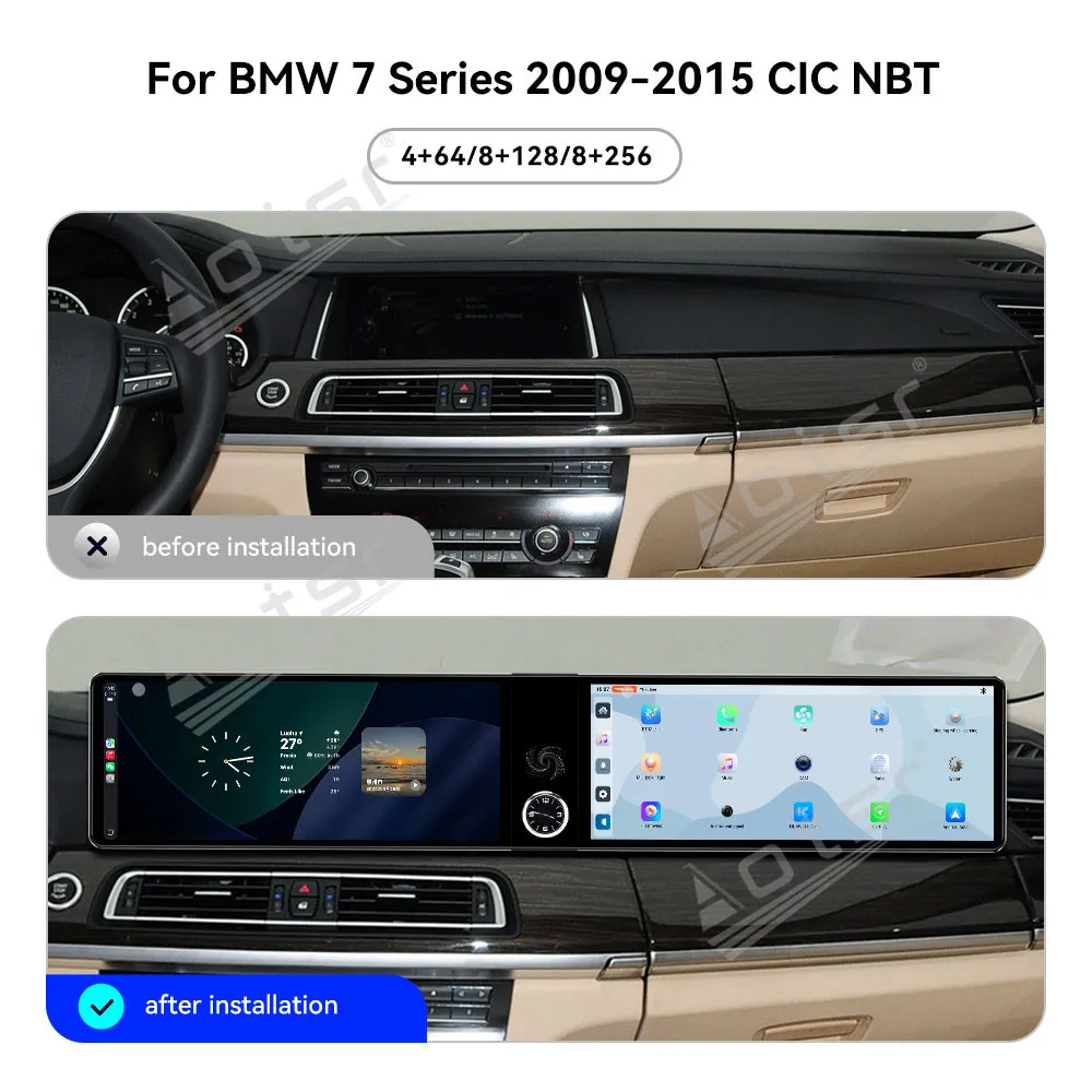 راديو سيارة بشاشة مزدوجة 12.3 بوصة لسيارة BMW 7 Series 2009-2015 مشغل فيديو الوسائط المتعددة نظام تحديد المواقع والملاحة وحدة Carplay DSP راديو السيارة #2