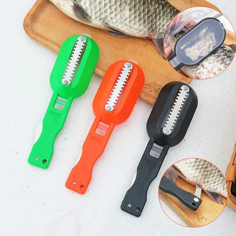 Fish Scale Scraper Fishing Scale Brush Graters Fast Remove Fish Peeler Scalers Cleaning Brush Seafood Tool Kitchen Accessories