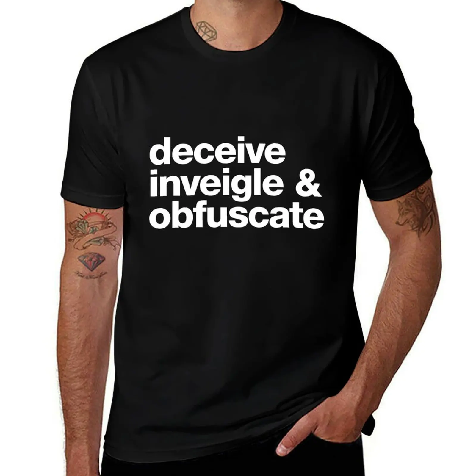 

Deceive, Inveigle, Obfuscate T-Shirt sports fans graphics tees vintage clothes men clothing