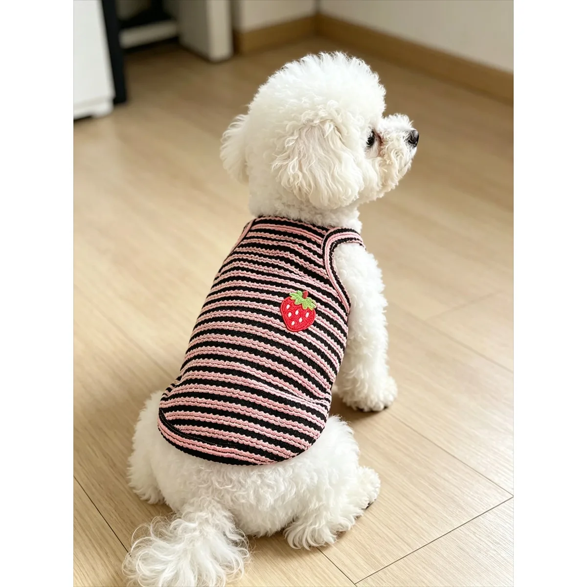 Spring and Summer Striped Pet Tank Top for Teddy Bear Miniature Dogs - Breathable Elastic Clothing