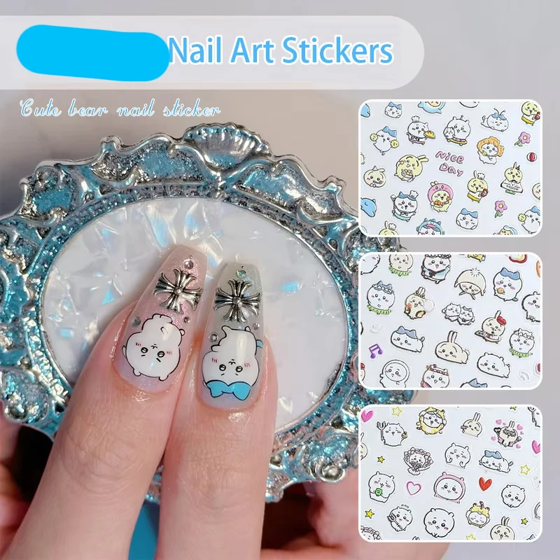 

Chikawas Nail Art Stickers Cute Jiikawa hachiware Usaki Jiyi Embossed Three-dimensional Nail Stickers Decorative Small Patterns